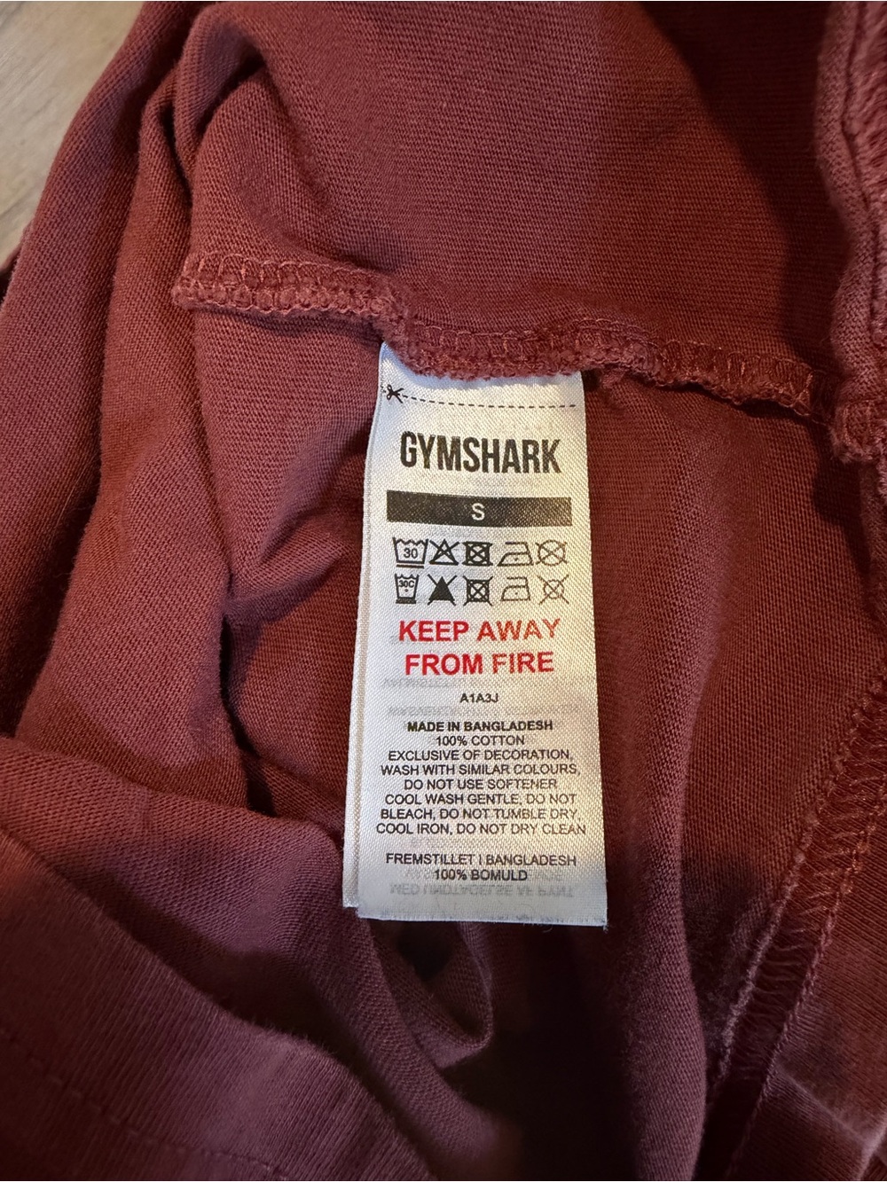 Gymshark Maroon Short-Sleeve Workout Top Size Small - Picture 7 of 7